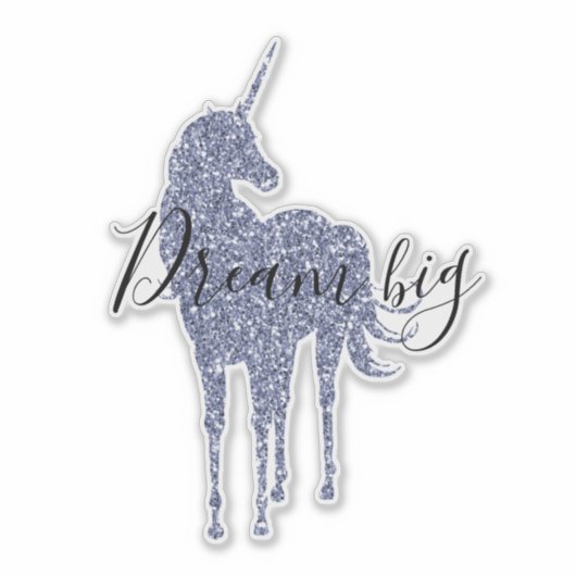 Paarse Glitter Unicorn Sticker (Voorkant)