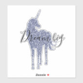 Paarse Glitter Unicorn Sticker (Vel)