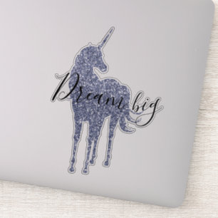 Paarse Glitter Unicorn Sticker