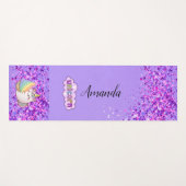 Paarse glitter unicorn yogamat (Voorkant (horizontaal))