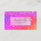 Paarse glitter van luipaard druipt gouden druppels visitekaartje (Voorkant)