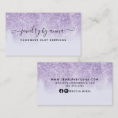 Paarse Glitter Visitekaartje (Voorkant / Achterkant)