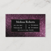 paarse glitter visitekaartje (Achterkant)