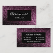 paarse glitter visitekaartje (Voorkant / Achterkant)