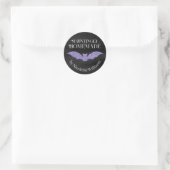 Paarse glitter vleermuis zelfgemaakte halloween ronde sticker (Tas)