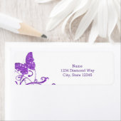  Paarse Glitter Vlinder Adresetiketten Etiket (Insitu)