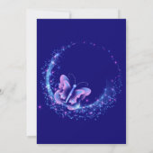 Paarse Glitter Vlinder Meisje Baby Shower Kaart (Achterkant)