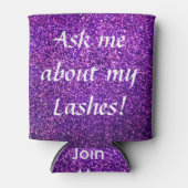 paarse glitter voor presentatoren op maat blikjeskoeler (Voorkant)