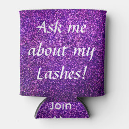 paarse glitter voor presentatoren op maat blikjeskoeler