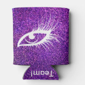 paarse glitter voor presentatoren op maat blikjeskoeler (Achterkant)