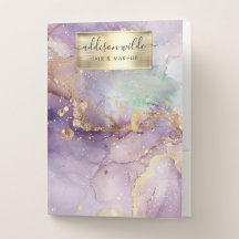 Paarse Glitter Waterverf Nep Goud Folie