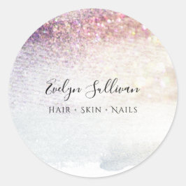 paarse glitter waterverf ronde sticker