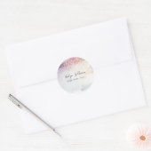 paarse glitter waterverf ronde sticker (Envelop)