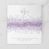 Paarse Glitter We wedden Plaatskaartje (Buitenkant ongevouwen)