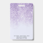 Paarse Glitter Werknemer of Stylist ID Badge (Achterkant)
