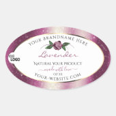 Paarse Glitter White Floral Product Labels Logo (Voorkant)