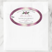 Paarse Glitter White Floral Product Labels Logo (Tas)
