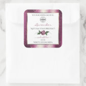 Paarse Glitter White Floral Product Labels Logo (Tas)