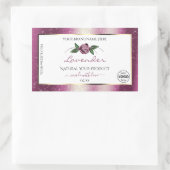 Paarse Glitter White Floral Product Labels Logo (Tas)