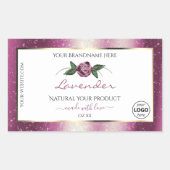 Paarse Glitter White Floral Product Labels Logo (Voorkant)