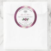 Paarse Glitter White Floral Product Labels Logo (Tas)