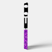 Paarse Glitter White Polka Dots Monogramed Case-Mate iPhone Case (Achterkant / Rechts)