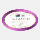 Paarse Glitter White Product Labels Ladybug Logo (Voorkant)