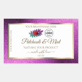 Paarse Glitter White Product Labels Ladybug Logo (Voorkant)