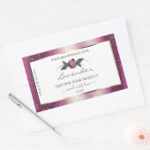 Paarse Glitter White Product Labels Roos Flower (Envelop)