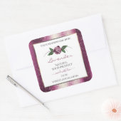Paarse Glitter White Product Labels Roos Flower (Envelop)