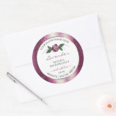 Paarse Glitter White Product Labels Roos Flower (Envelop)