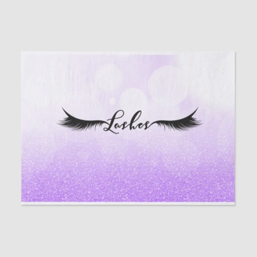 Paarse glitter wimpers oogwimpers tissuepapier (Voorkant)