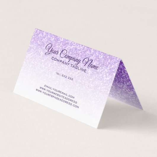 Paarse Glitter & Witte Vonken Visitekaartje (Achterkant)