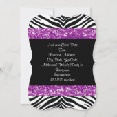 Paarse Glitter Zebra Bow Baby shower Meisje Kaart (Achterkant)