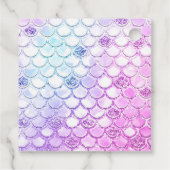 Paarse Glitter Zeemeermin Baby shower Bedankjes Labels (Achterkant)