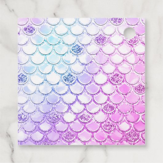 Paarse Glitter Zeemeermin Baby shower Bedankjes Labels (Achterkant)