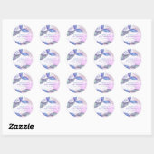 Paarse Glitter Zeemeermin Baby shower Ronde Sticker (Vel)