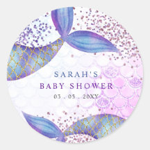 Paarse Glitter Zeemeermin Baby shower