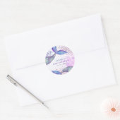 Paarse Glitter Zeemeermin Baby shower Ronde Sticker (Envelop)