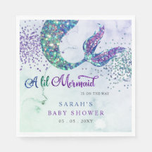 Paarse Glitter Zeemeermin Baby shower