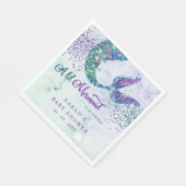 Paarse Glitter Zeemeermin Baby shower Servet (Hoek)