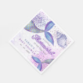 Paarse Glitter Zeemeermin Baby shower Servet (Hoek)
