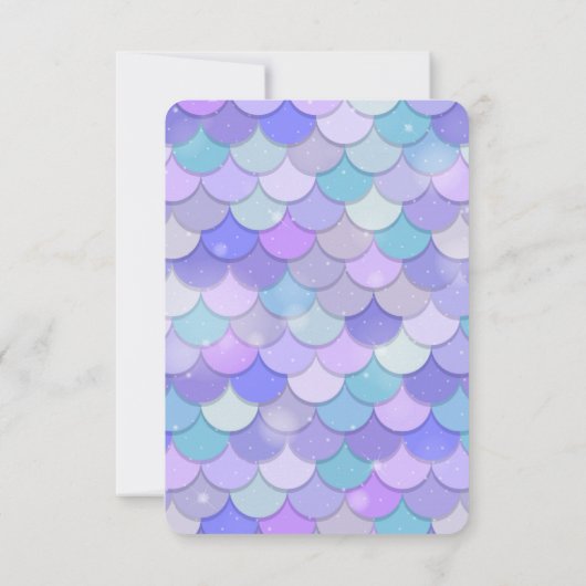 Paarse Glitter Zeemeermin Onder het Zeeen Baby sho Bedankkaart (Achterkant)