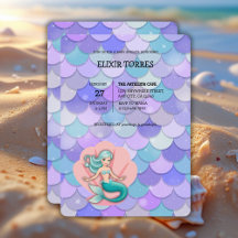 Paarse Glitter Zeemeermin Onder het Zeeen Baby sho