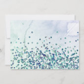 Paarse glitter zeemeermin staart Baby shower Bedankkaart (Achterkant)