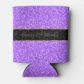 Paarse glitter & zwart-gouden accenten blikjeskoeler (Voorkant)