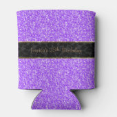 Paarse glitter & zwart-gouden accenten blikjeskoeler (Achterkant)