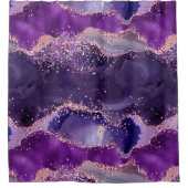 Paarse glitterachtige agaattextuur douchegordijn (Voorkant)