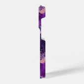 Paarse glitterachtige agaattextuur iPhone hoesje (Linkerkant)