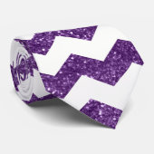 Paarse glitterchevrons stropdas (Opgerold)